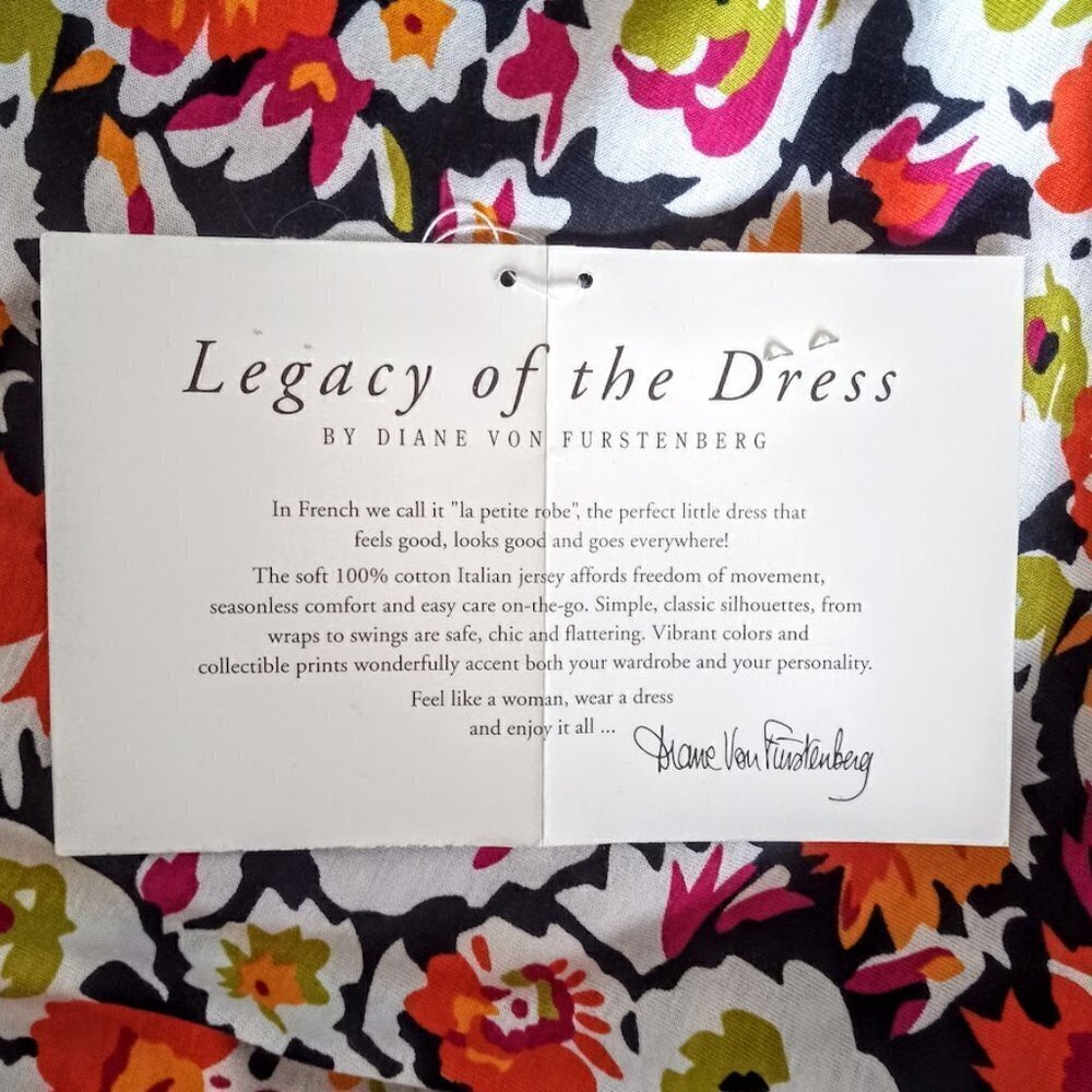 Vintage Diane Von Furstenberg Floral Cotton Wrap Midi Dress NWT - Picture 10 of 10